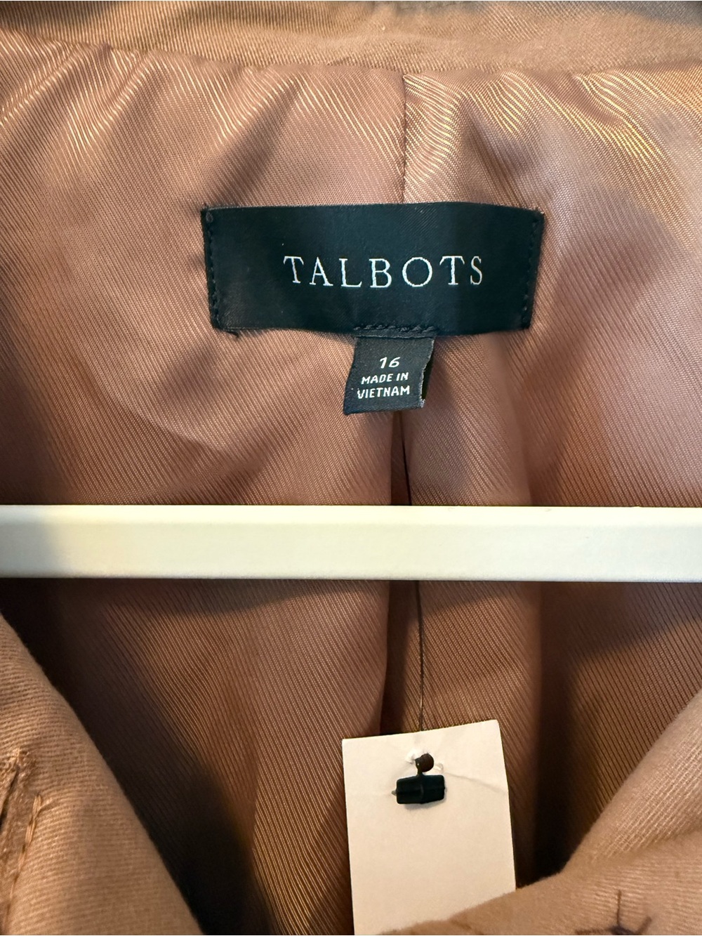 NWT Talbots Twill Jacket in Camel Brown, Size 16 - Picture 6 of 8